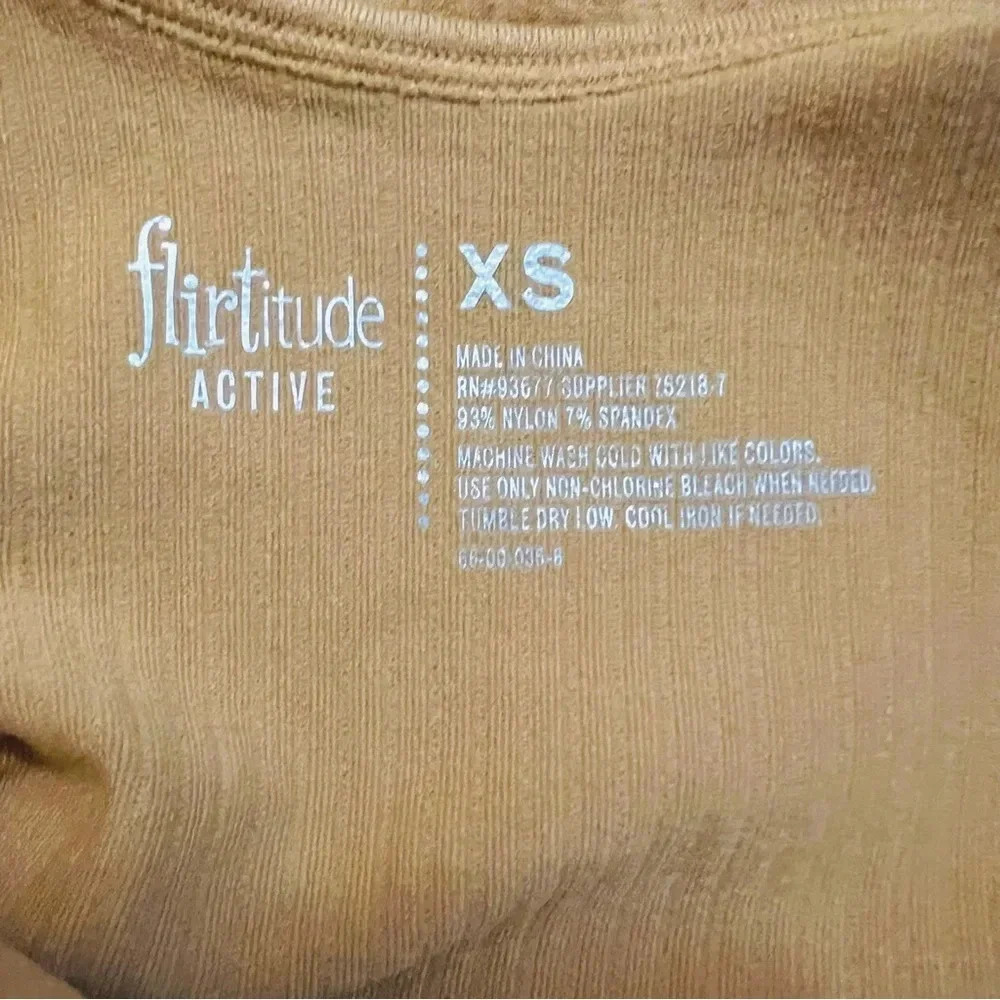 Flirtitude Honey Beige Ribbed Scoop Neck Tank Bodysuit XS - Picture 3 of 3